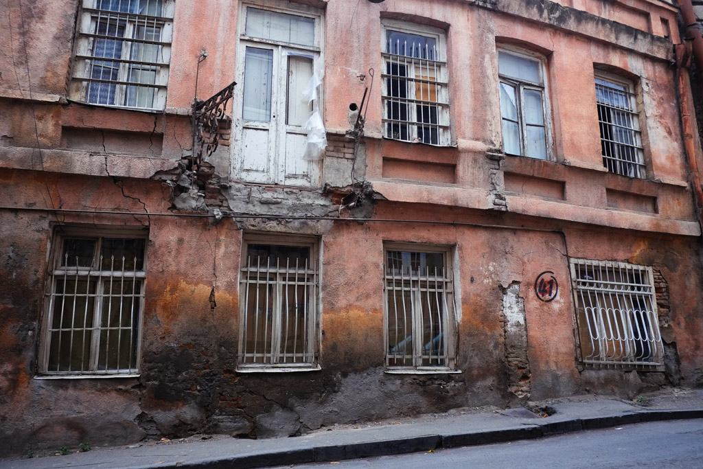 Crumbling facade, typical of Old Tbilisi.