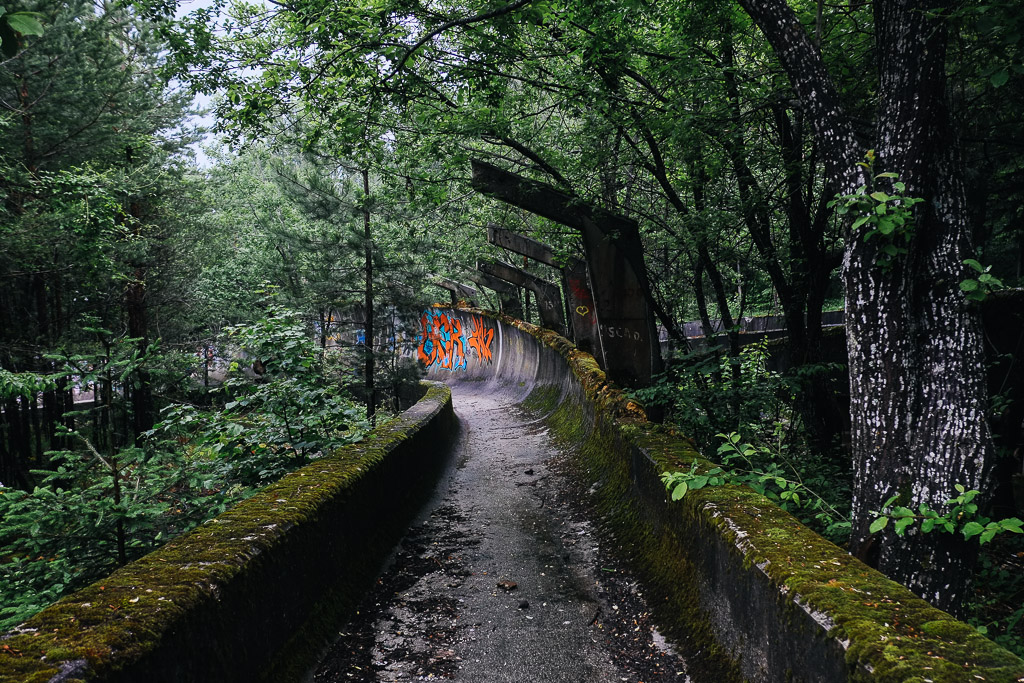 bobsled track from sarajevo winter olympics