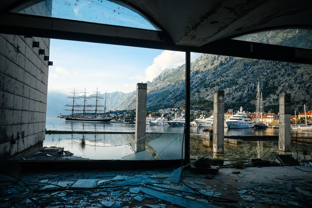 abandoned hotel fjord kotor