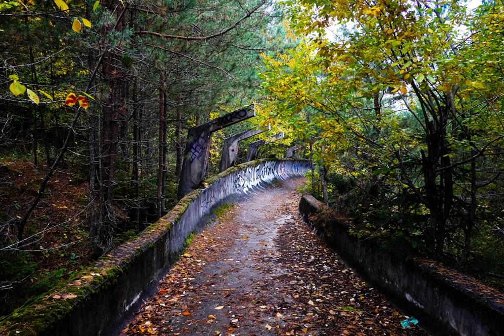 Abandoned winter Olympic bob-sleigh track