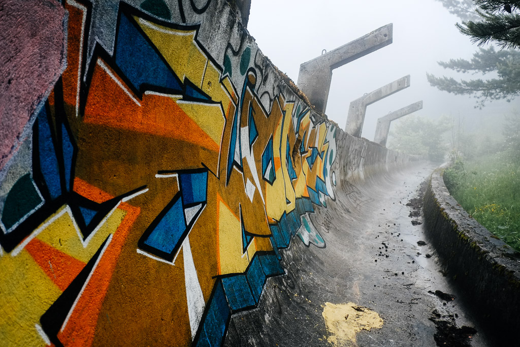 Foggy day on Mount Trebevic, Sarajevo.