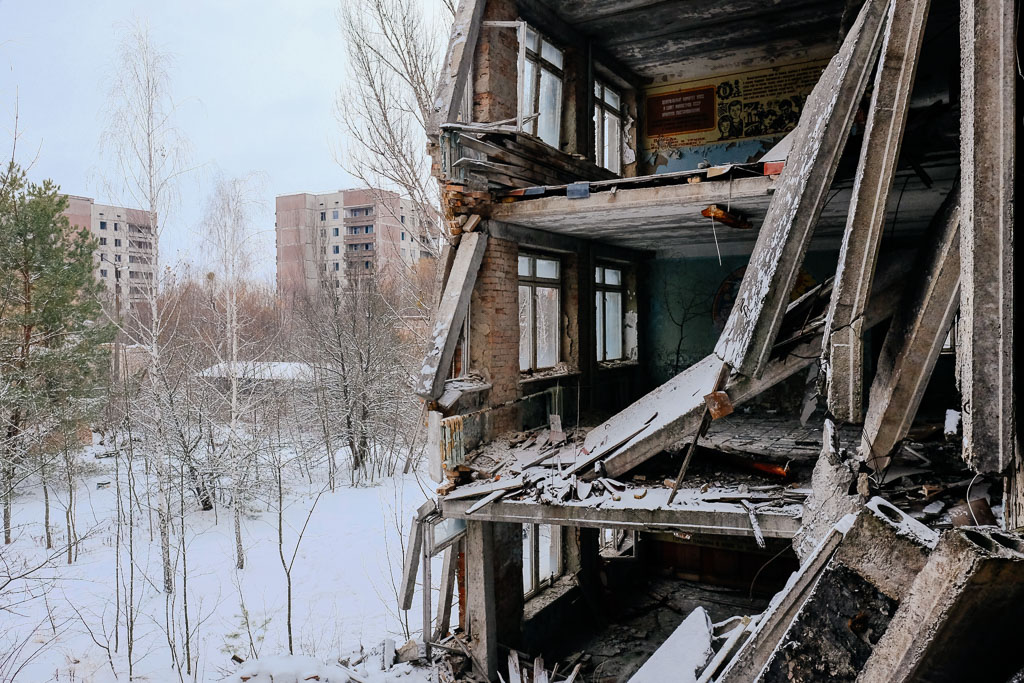 collapsing buildings pripyat chernobyl