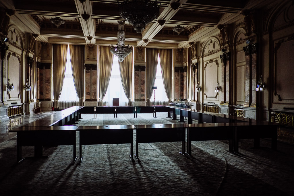 interior palace of parliament bucharest romania