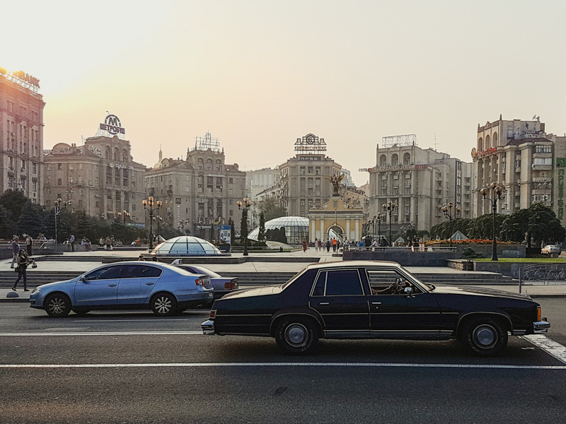 maidan square sunset kiev