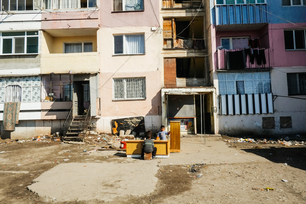 These kids had set up a makeshift bar, on the streets of Stolipinovo, Bulgaria.