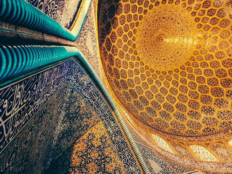 mosque ceiling esfahan iran