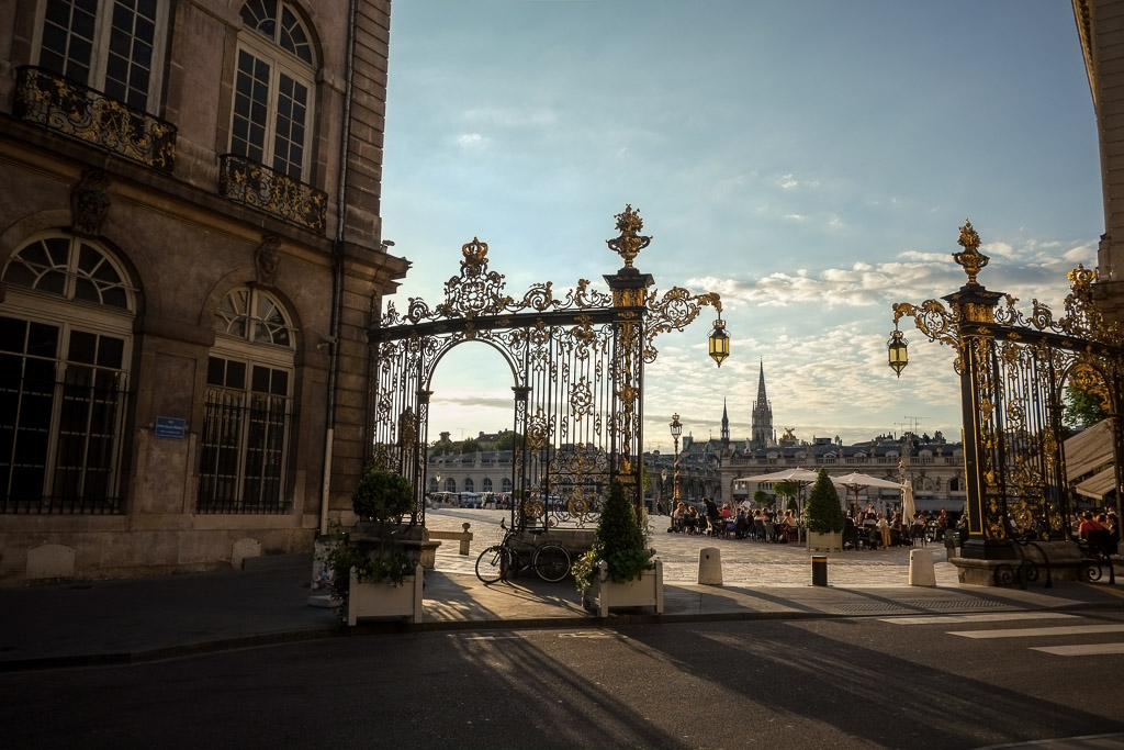 palace stanislas nancy france at sunset