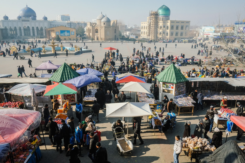 Panshanbe Square, Khujand, Tajikistan.