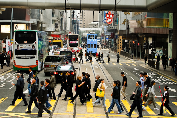 Hong Kong pedestrian crossing