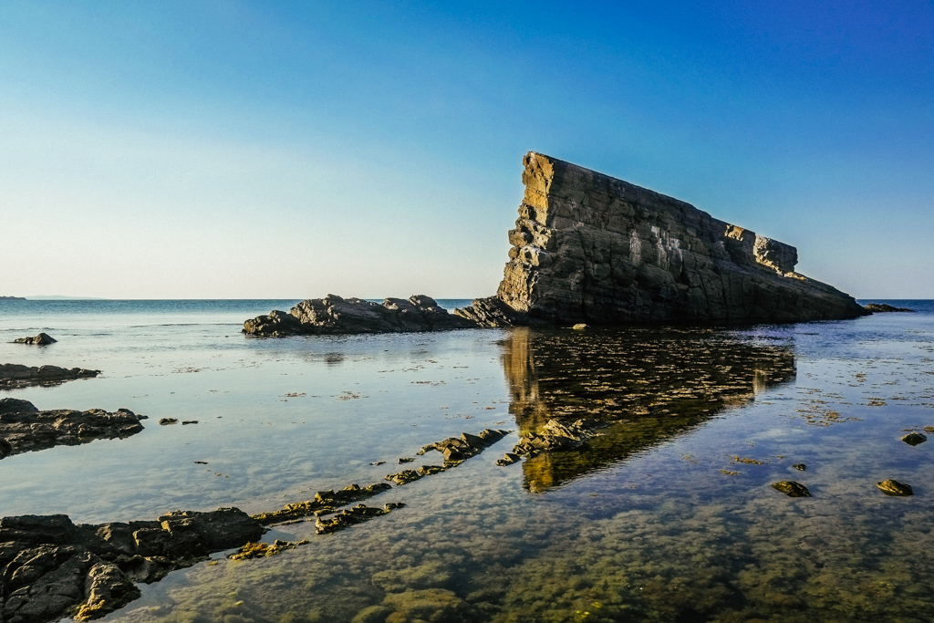 Sinemorets ship rocks beach Bulgaria.