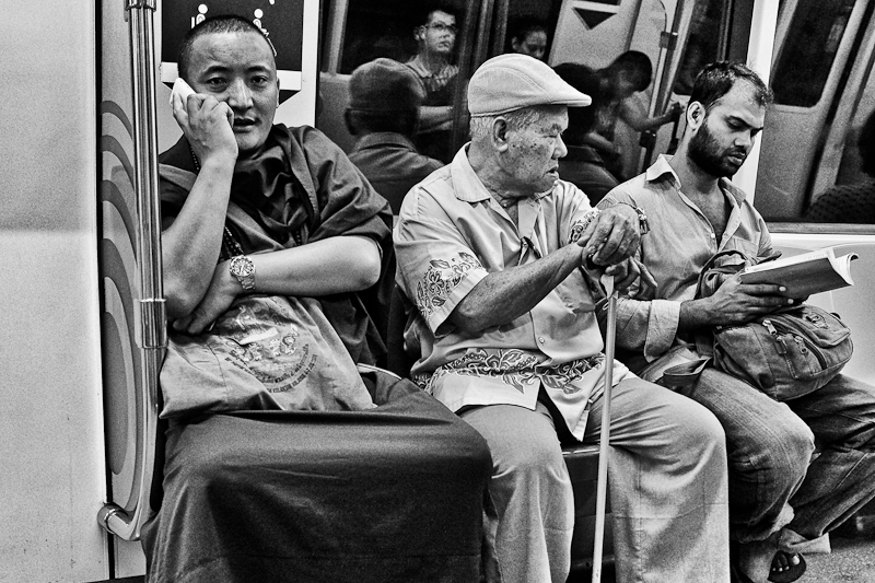 street photography in singapore - on the subway