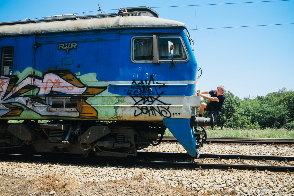 On the train from Belgrade to Novi Sad, Serbia.