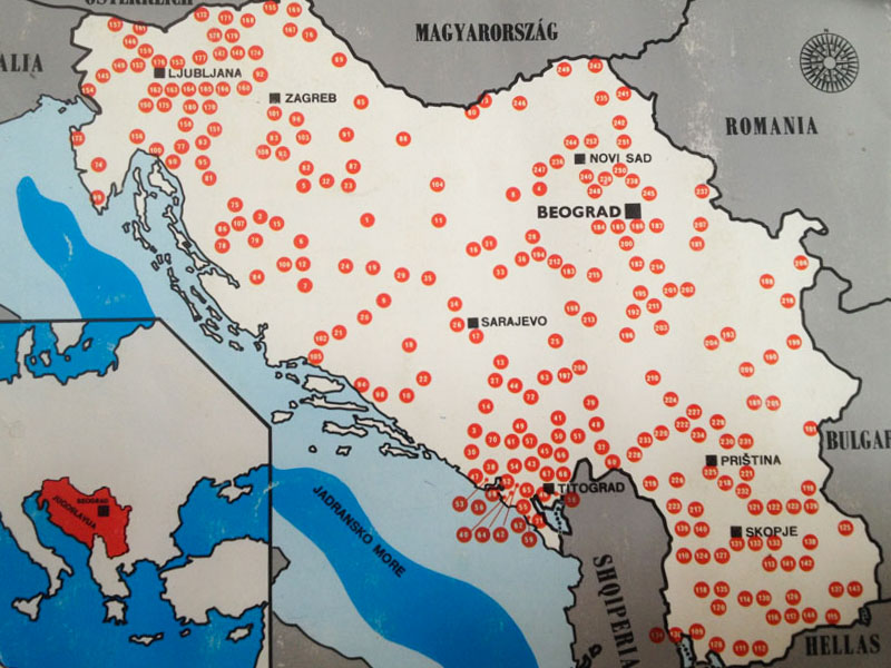 yugoslavian monuments map